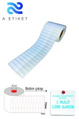 Kuyumcu Yüzük Etiketi Şeffaf Uçlu 72x10mm PP Opak 1 Rulo 1250 Sarım