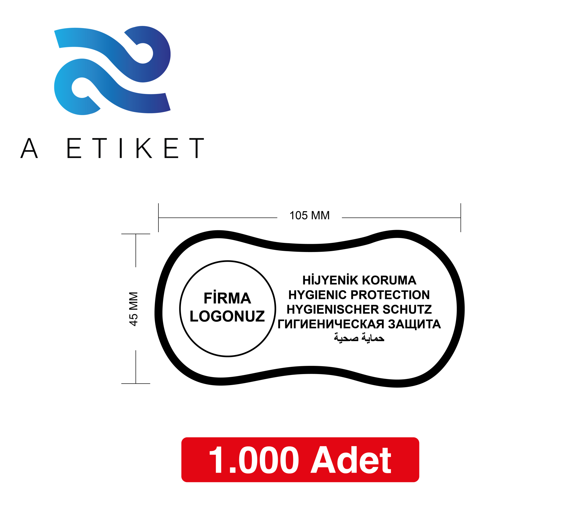 İç Çamaşırı Hijyen Etiketi (Logo baskılı)